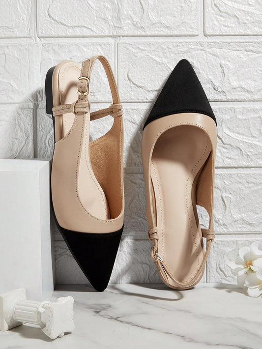 Zapatos Planos Elegantes para Mujer con Punta Puntiaguda y Detalles Huecos de SHEIN